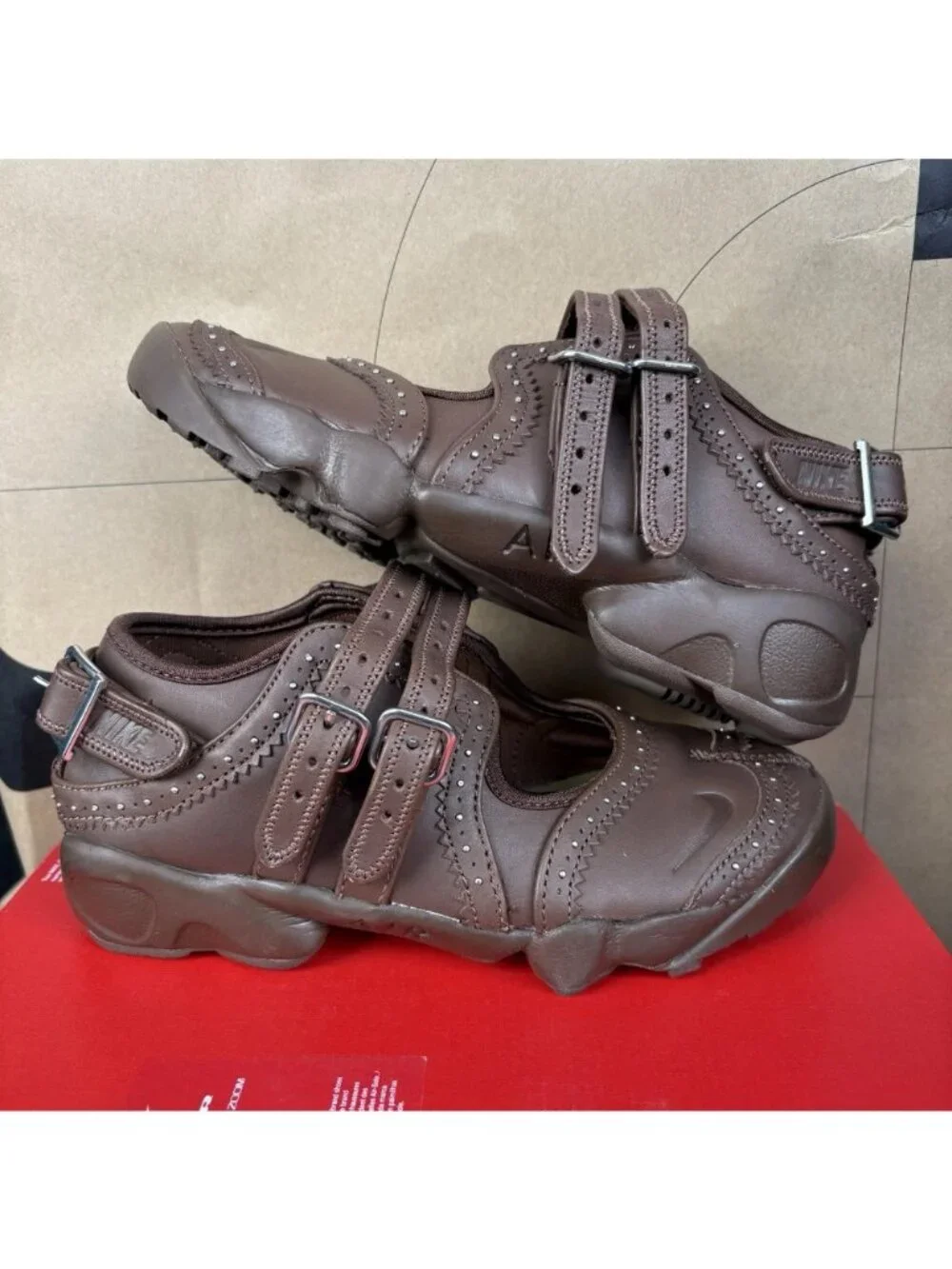 NEW Nike Air Rift Mary Jane Shoes British Tan Brown IM7396-281 Women Size 6